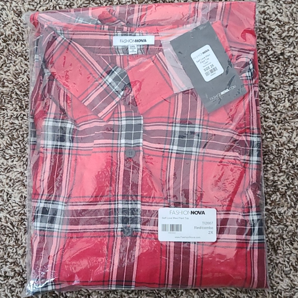 Self Love Maxi Plaid Top